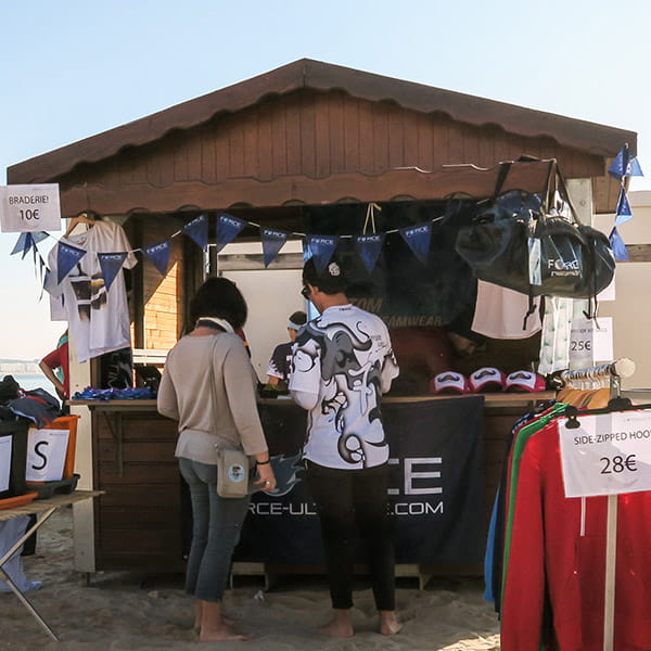 stand clothing shop on beach